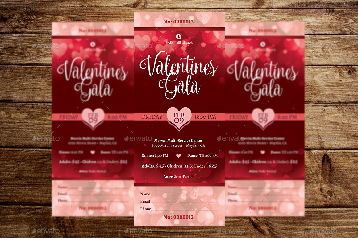 red hearts valentines gala ticket template by godserv2 s day tickets templates